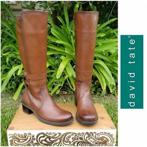 Gorgeous David Tate x Nordstrom Italian-Made Cognac Leather Boots